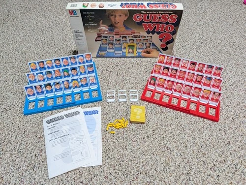 GUESS WHO? 1987 Milton Bradley Mystery Face Vintage Board Game *100% Complete*