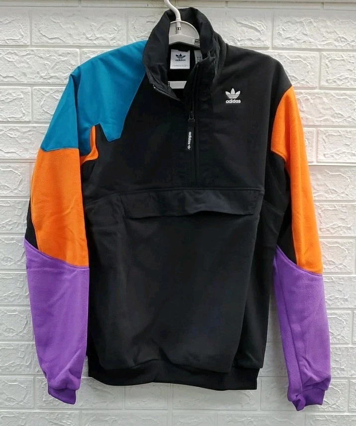 New Adidas 1/2 Zip Polar Fleece Shirt Multicolor Size S