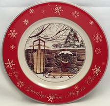 Christmas Season's Greetings Plate Buffalo China Niagara Ceramics 1 of 500 2009