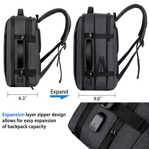 16.5" Men Laptop Backpack School Travel Computer Bookbag with USB Charging Port - Picture 51 of 57