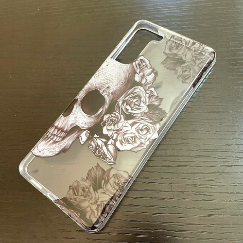 For Samsung Galaxy S21 S21+ Ultra 5G - Thin TPU Rubber Case Black Skull Roses - Picture 8 of 18