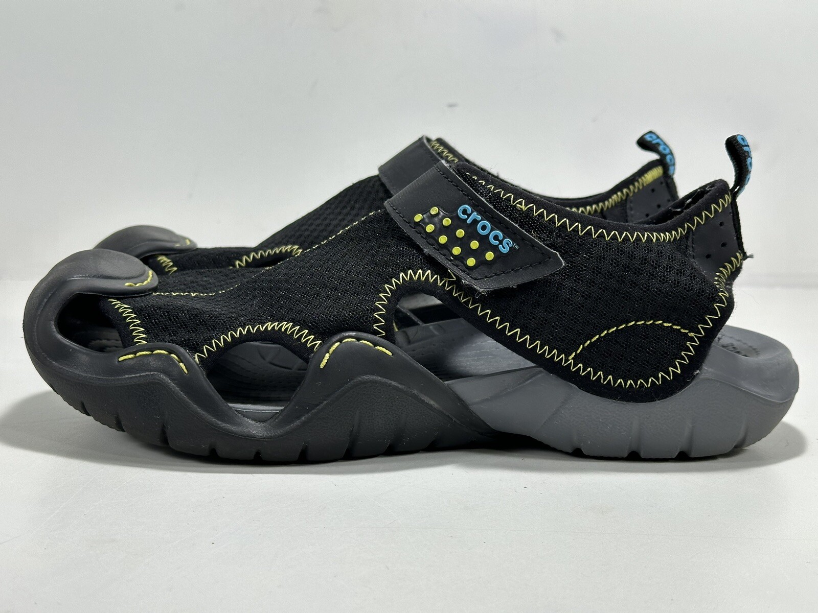 Crocs SwiftWater Fisherman Sandals Men's Sz 9 Black Mesh Water Shoes EUC! eBay
