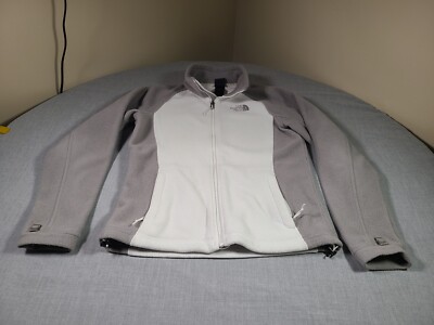 North Face Jacket Womens Small Gray Two Tone Fleece Full Zip Outdoor Activewear
