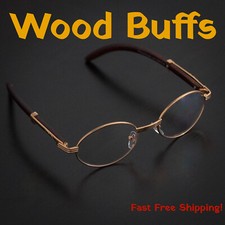 New Oval Wood Buffs clear glasses Oval UV400 Lenses Gold frame RICH