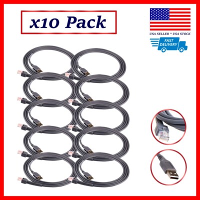 10 Pack   USB cable for Symbol Motorola Barcode Scanner 7FT 2M   Fast Shipping