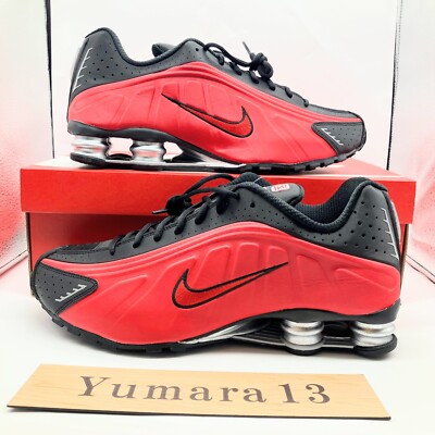 Nike Shox R4 University Red Black Metallic Silver HQ1988-600 Men's