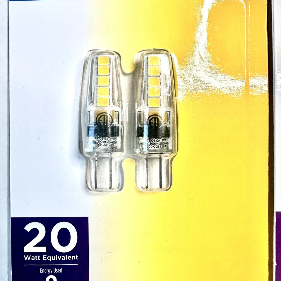 3Pk (6 Bulbs) GV LED Soft White Light Bulb 20W Eqv T3 Light G4 Base 200 Lumens - Image 2 of 3