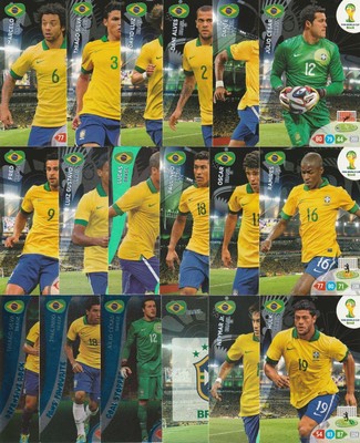 Brazil Team Set 18 Cards 2014 PANINI FIFA World Cup Brasil Adrenalyn XL AXL WC