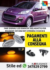 🤩FARI SIGNALI LED BIANCHI SEQ ADATTO PER PEUGEOT 107/206/307 CITROEN C1C2C3C4🤩