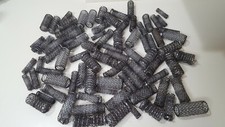 LOT OF 80 BLACK BRUSH HAIR ROLLERS LARGE, MEDIUM, SMALL, EXTRA SMALL