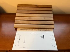 ANZZI Wall Mount Folding Teakwood Shower Bench, Goreme 17 in x 12.6 in