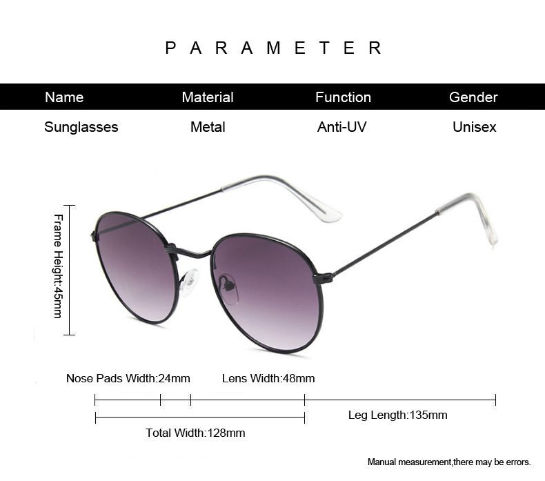 Small Frame Round Sunglasses - Alloy Acrylic Mirror Sun Glasses Fashion Eyewear