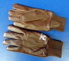 USAAF TYPE A-10 PILOT LEATHER FLYING GLOVES W/LABELS- SZ MEDIUM