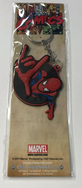 New SPIDERMAN Bendable RUBBER KEYCHAIN Spidey Marvel Comics Backpack Gift Party