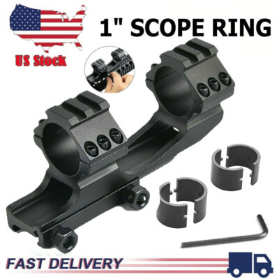 Tactical Dual Rings Picatiiny Rail 1 inch Cantilever Flat Top Scope Mount USA