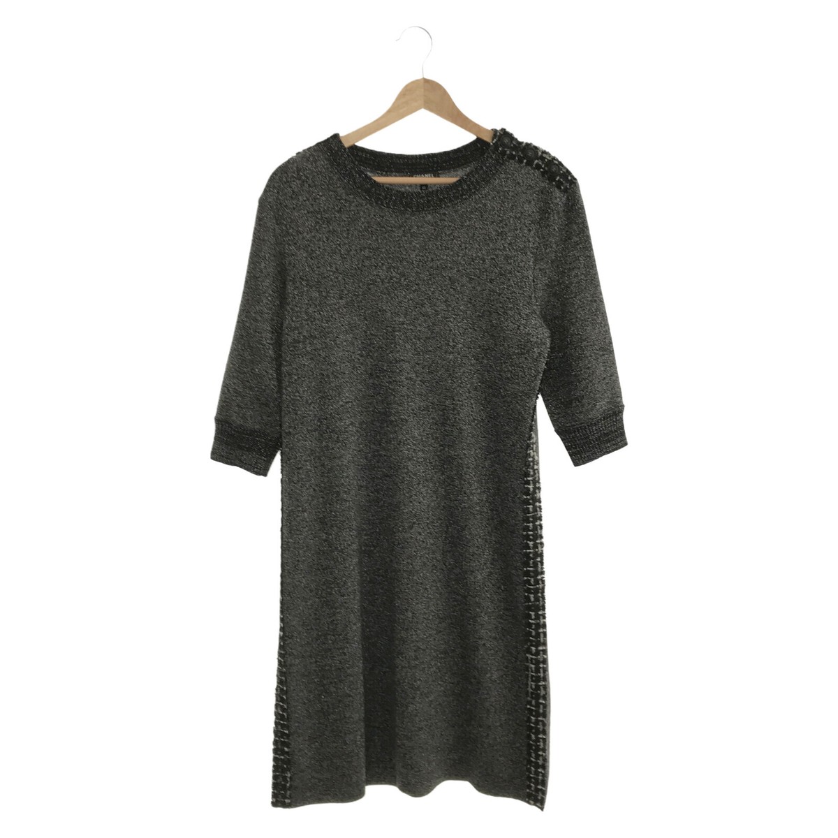 CHANEL Dress one piece P57394K07554 wool Gray Used Women CHANEL Dress one piece P57394K07554 wool Gray Used Women