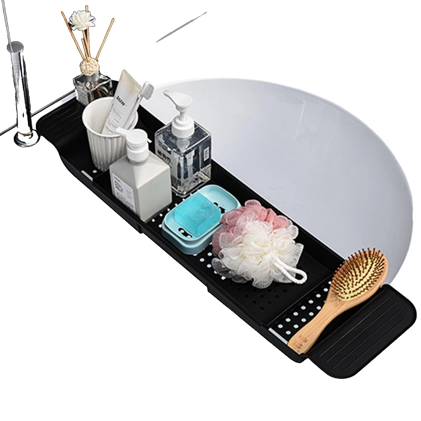 Cajas para bañera multicolor de bambú y bandejas