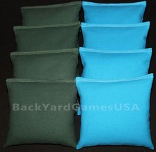 ALL WEATHER CORNHOLE BEAN BAGS Green  Turquoise Resin Filled WATERPROOF