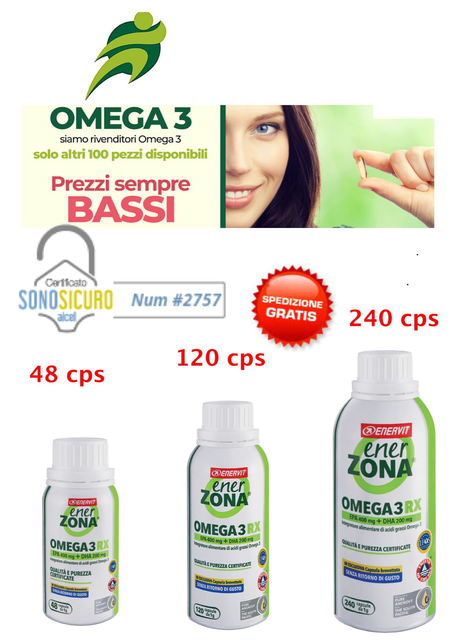Enervit EnerZona Omega 3 RX (EPA+DHA) - 240 Capsule (92334) | Acquisti  Online su eBay