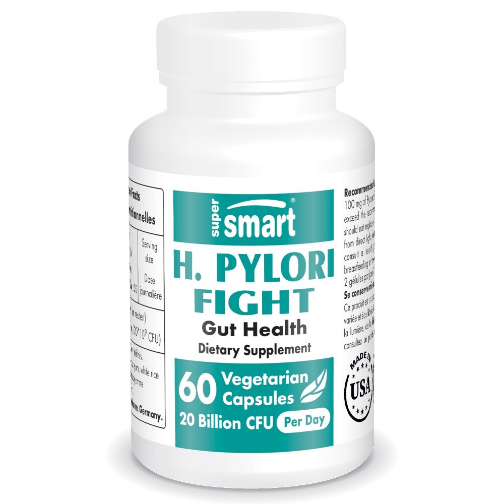 H. PYLORI FIGHT Lactobacillus Reuteri ácido probiótico dolor de estómago 60ct SUPERSMART