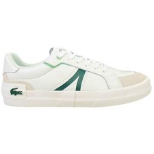 Image of Lacoste L004 0722 2 CMA Lace-Up White Suede Leather Mens Trainers 743CMA0057082