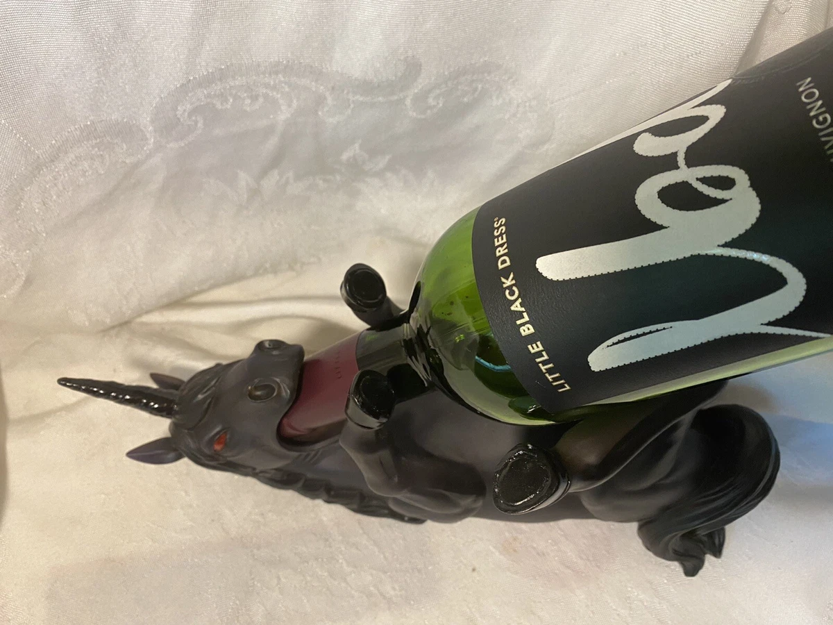 Elixir of Doom Macabre Black Unicorn Wine Holder Figurine Kitchen
