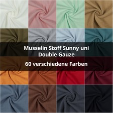 Musselin Sunny, Double Gauze, uni (Stoff, Met...