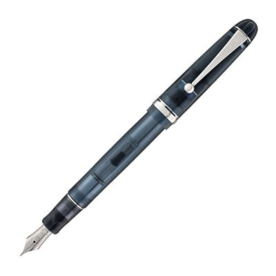 Pilot Custom 74 Fountain Pen in Blue Stone with Silver Trim - 14kt Gold Fine