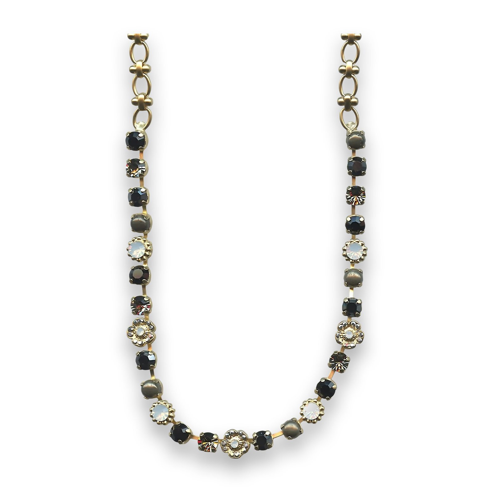 Mariana My Treasures Luxurious Onyx and Opal Swarovski Necklace