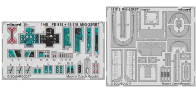 1/48 Eduard #49815 MiG-25RBT Foxbat Color Interior Set for ICM