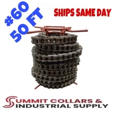 #60 Roller Chain x 50 feet + 5 Connecting Links + Same Day Expedited Shipping