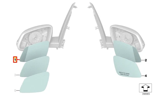 New BMW 2 Active Tourer F45 Front Left Door Mirror Glass 51167415803