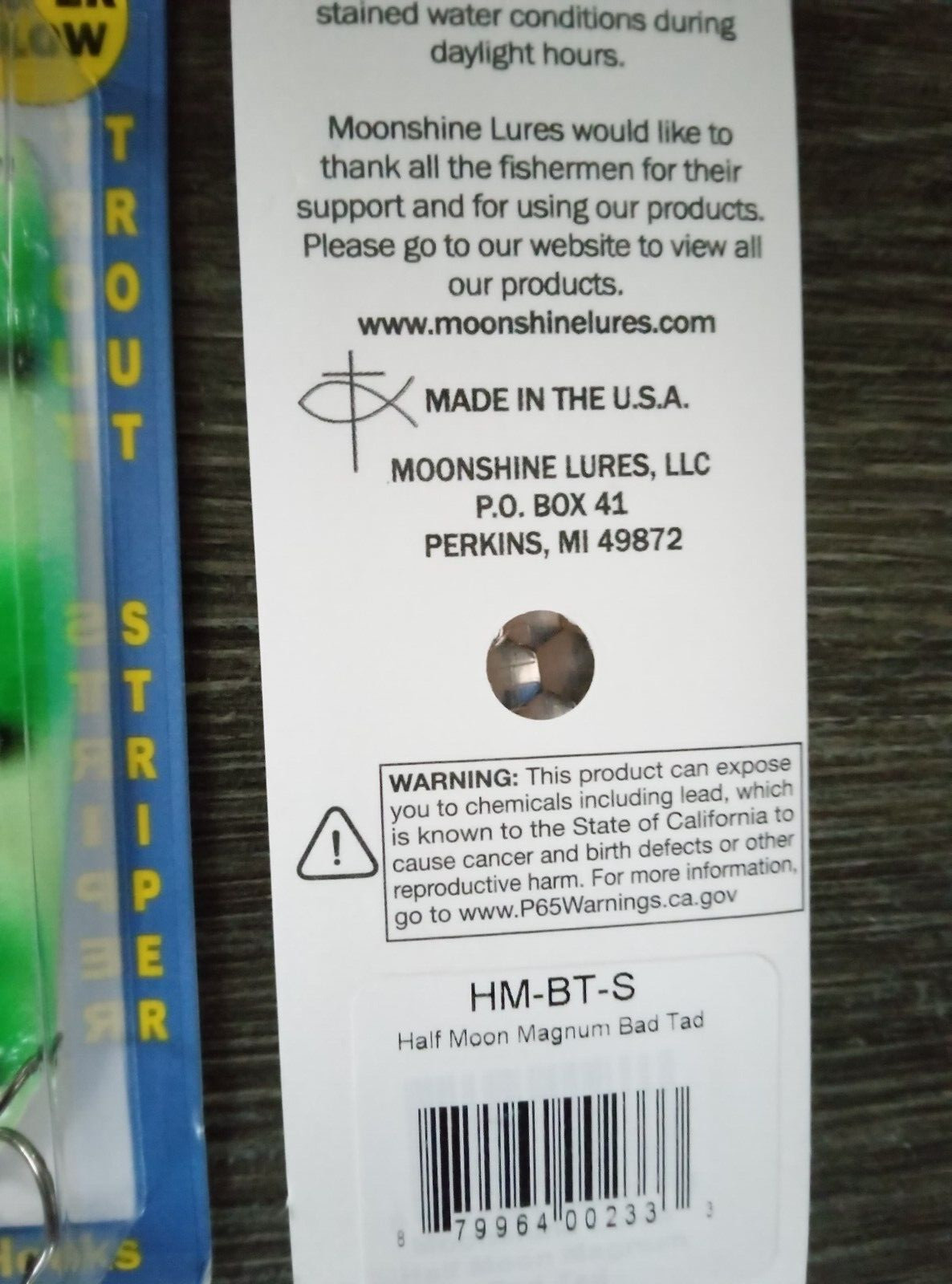 Moonshine 4 1/2" Magnum Half Moon Silver Series Trolling Spoons Bad Toad USA - Image 2