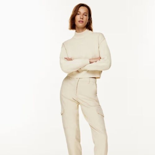Aritzia Wilfred Free Harper Cropped Wollpullover Mockneck Wollpullover Gr. M/L - Bild 3 von 15