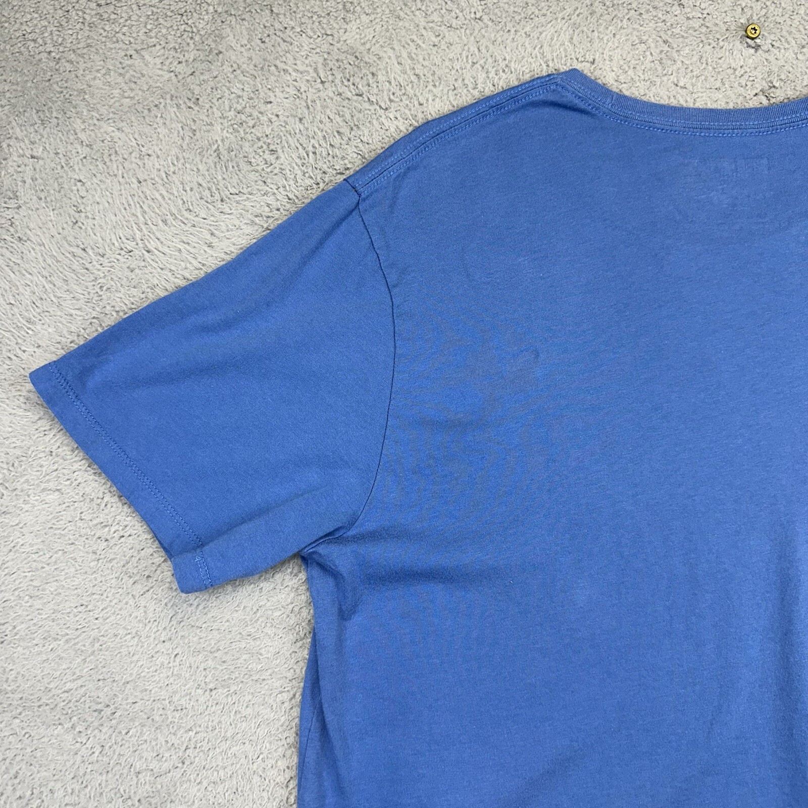 True Religion Shirt Mens Large Blue Box Budha CRW NK Front Logo Rock Hipster thumbnail 9