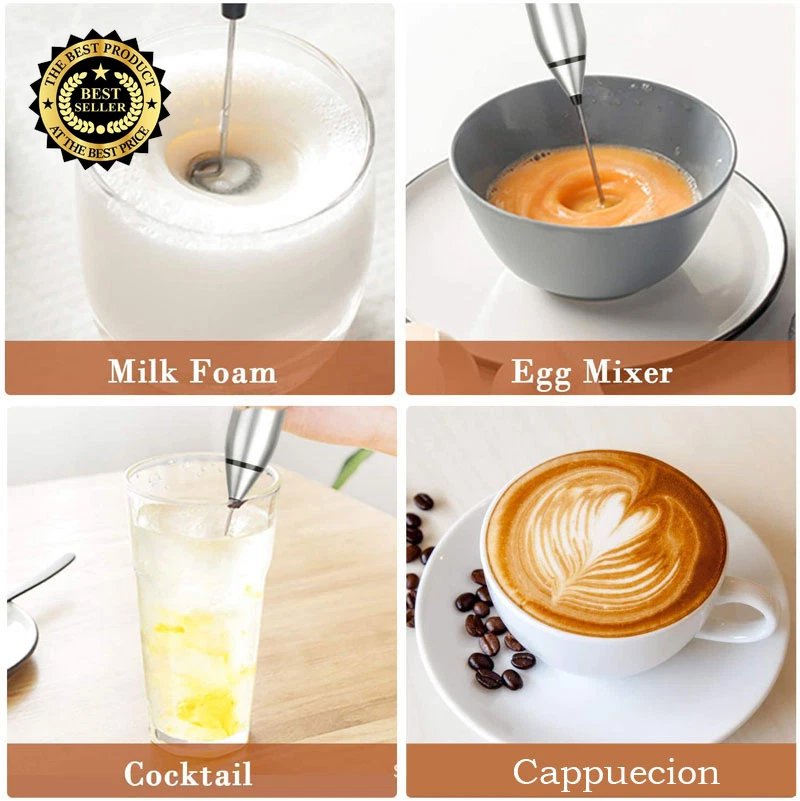 Milk Frother Electric Egg Beater USB Charging Mixer for Coffee Drink Portable