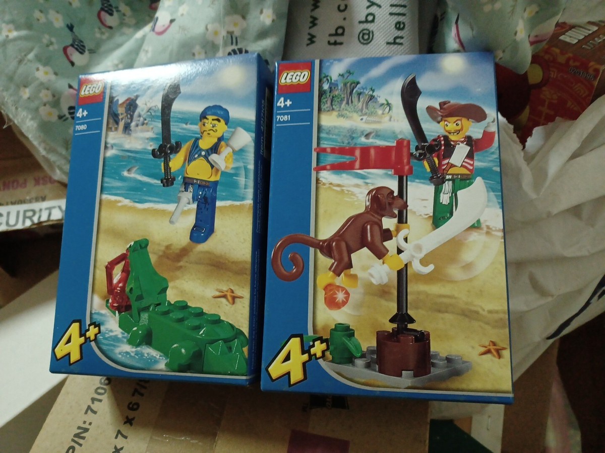 New LEGO 7080 &7081 NIB FS Rare Retired Pirates Monkey Crocodile