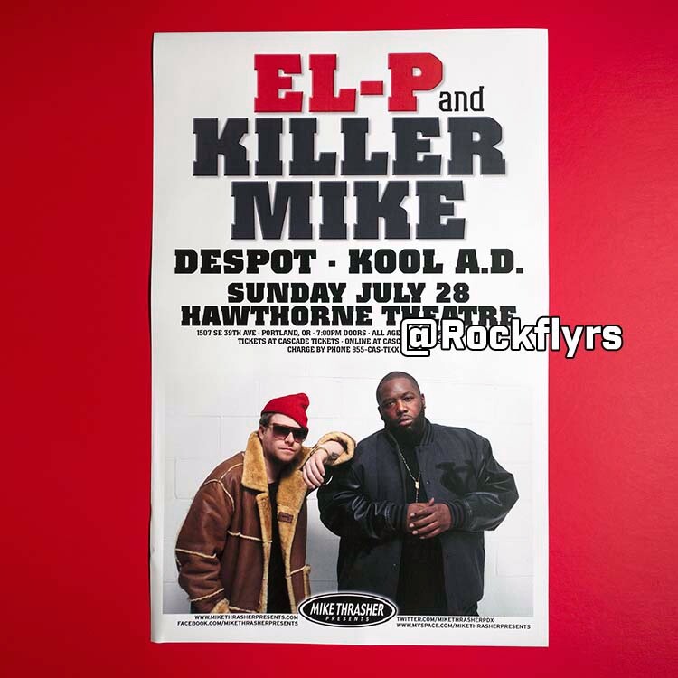 EL-P & KILLER MIKE 2013  Concert Promo 11x17 Street Poster. RUN THE JEWELS