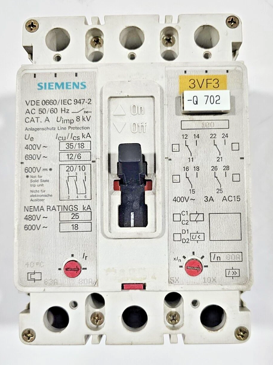 SIEMENS 3VF3111-1BQ41-0AN1 Used Working Power Distribution Circuit Breaker