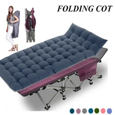SLSY Heavy Duty Folding Camping Cot Bed Adults Portable Folding Cot Carry Bag