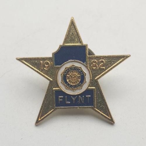 Pin's revers étoile Flynt American Legion 1982 vintage Michigan insigne émaillé doré - Photo 5/5