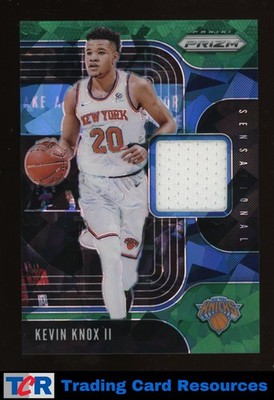 2019-20 Panini Prizm #SS-KKX Kevin Knox II Sensational Swatches Green Ice #/56