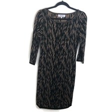 Kasper Animal Print Sweater Knee-length Dress