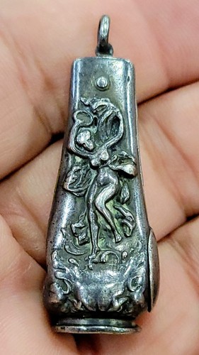 Antique Sterling Silver NUDE Cigar Cutter