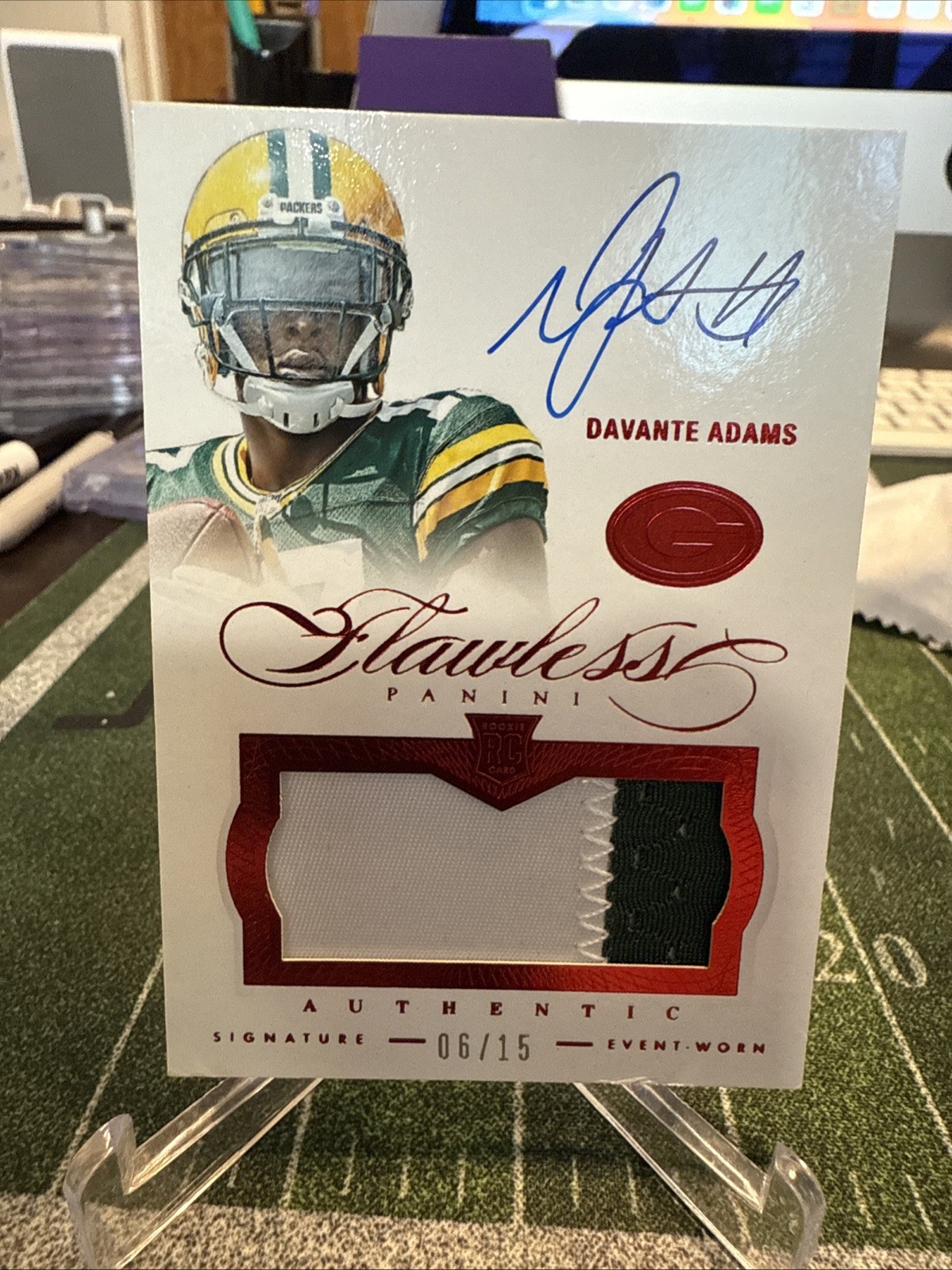 Davante Adams Panini Flawless Rookie Patches Autograph #15 Ruby