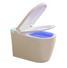Smart Toilet Heated Bidet Seat, Portable toilet bidet built in AUTO Open Close