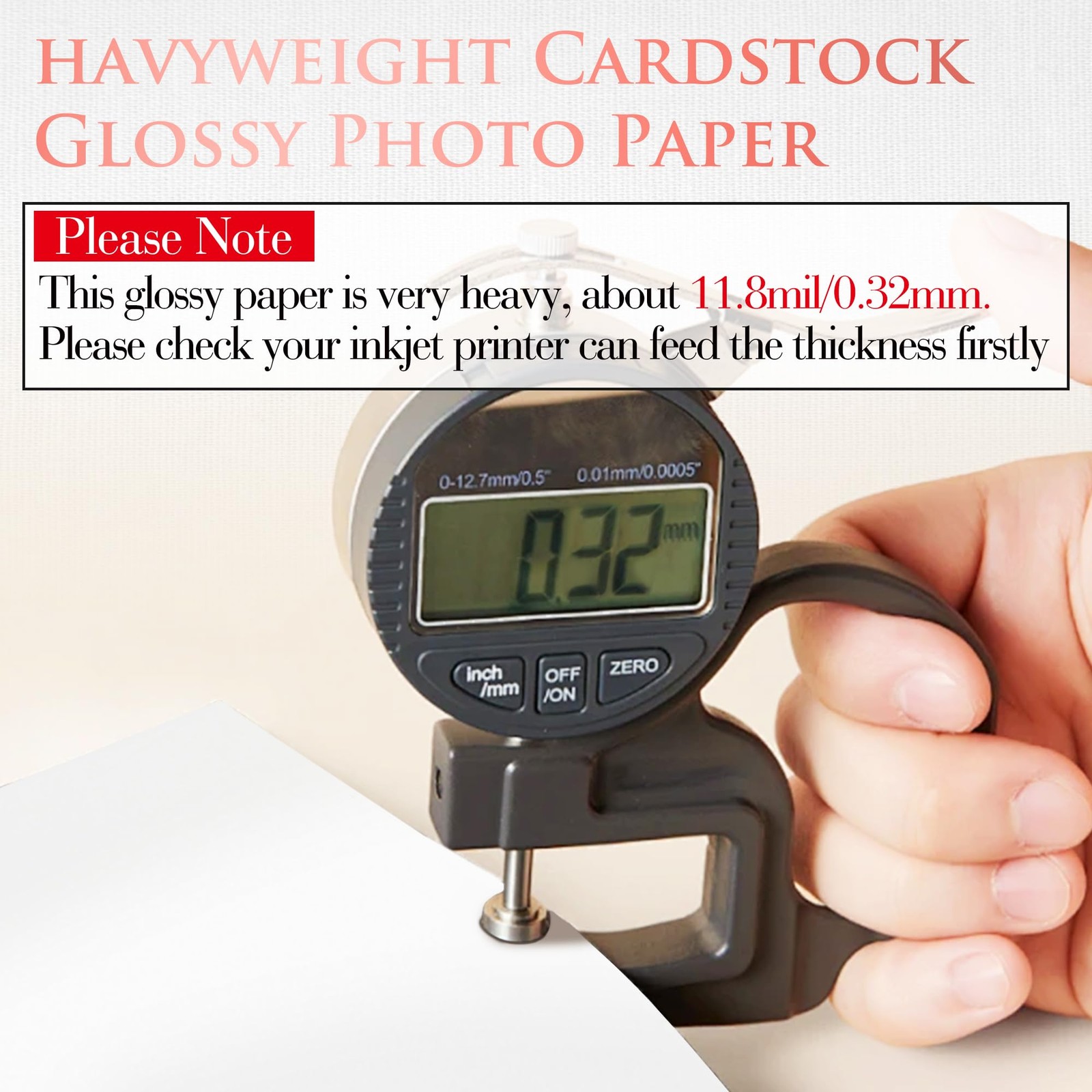 Thick Double Sided Glossy Photo Paper 69lb 8.5X11 Inches Heavyweight Cardstoc...