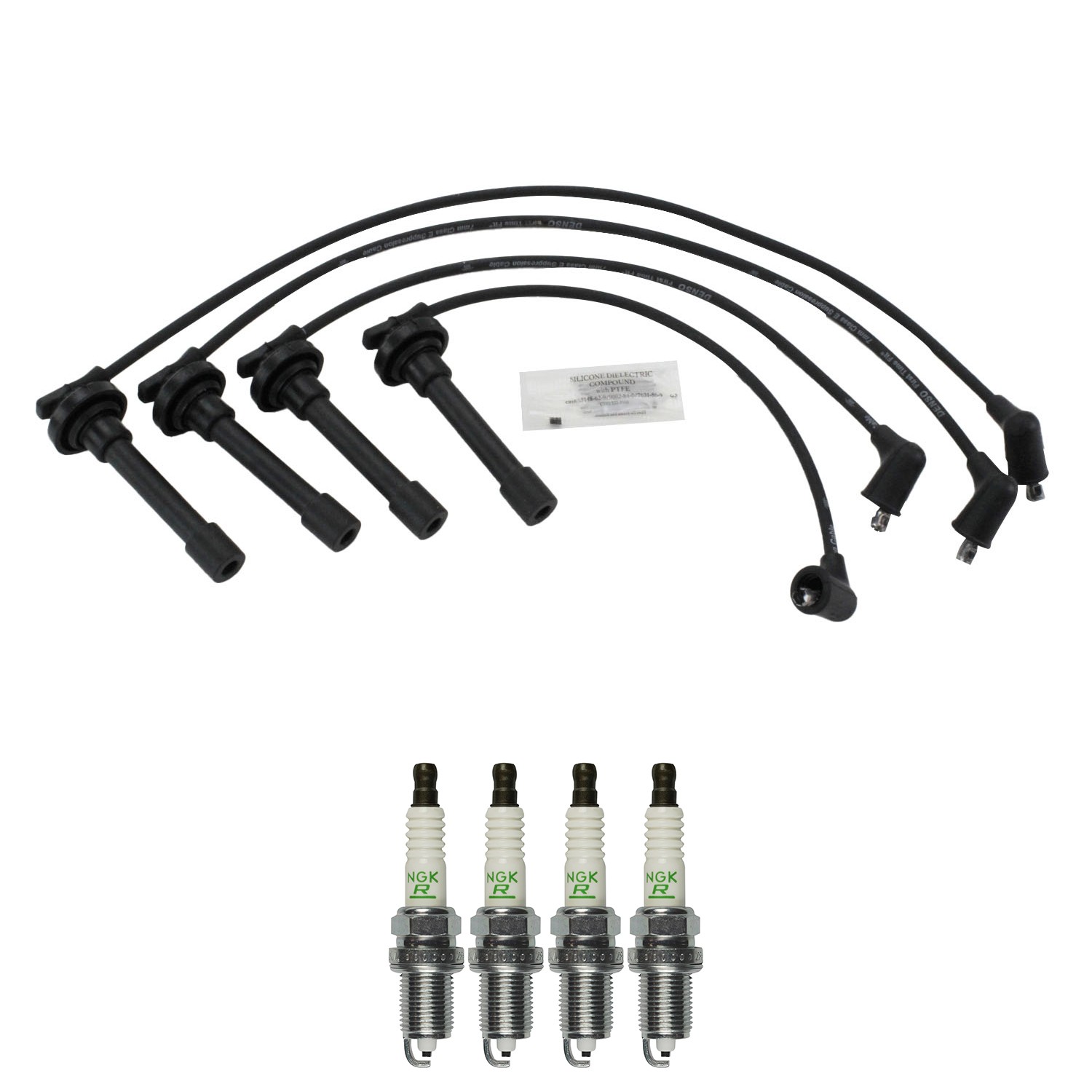 Denso Ignition Wires and NGK Spark Plugs Kit for Honda Civic 92-95 1.5L L4 D15B8