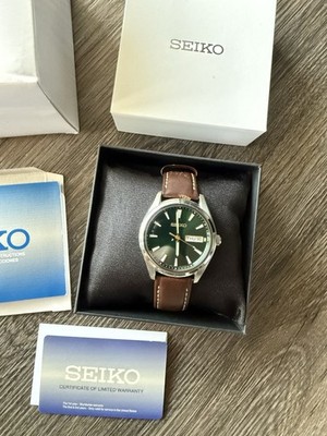 Seiko SUR449 Essentials 40mm Men's Brown Leather Quartz Watch
