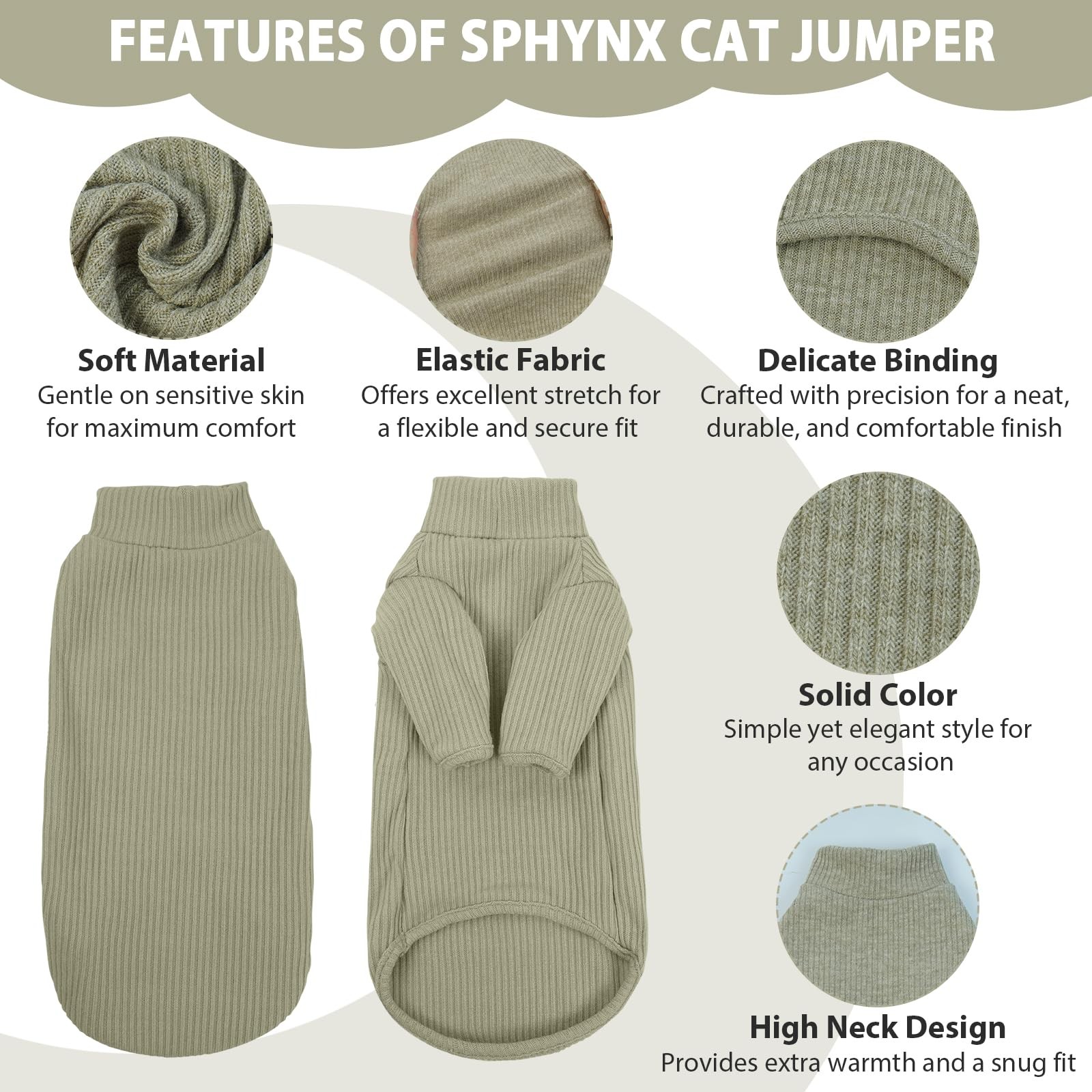 Pull pour chat Sphynx en molleton doux - Vêtement confortable taille M